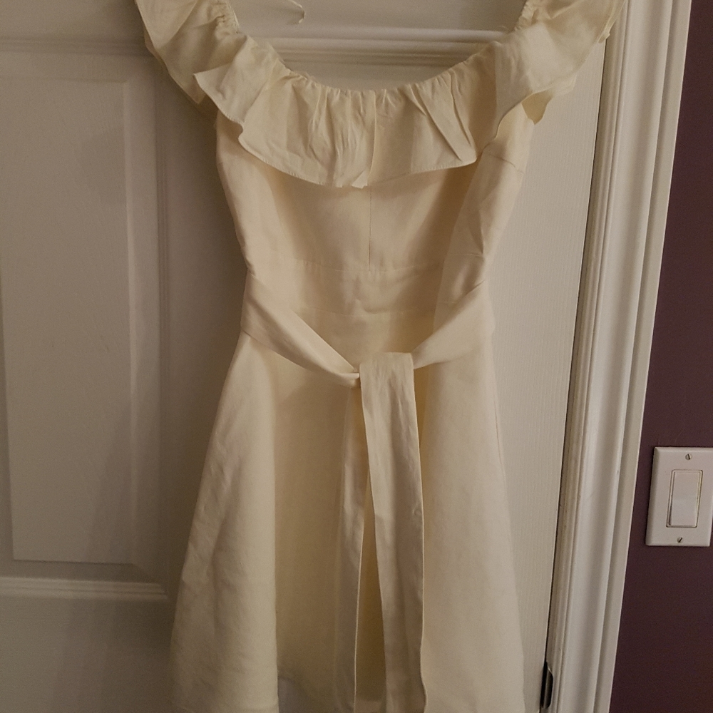 Never worn Zara cream linen dress S